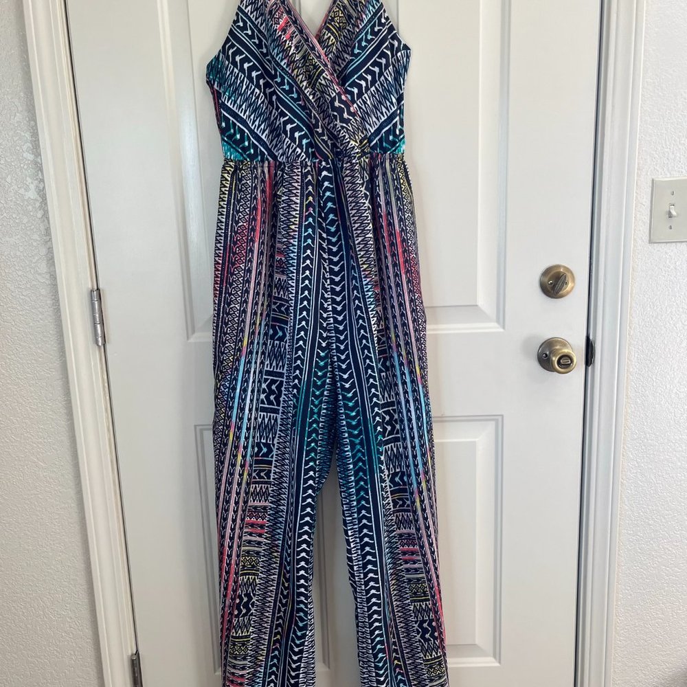 Tobi - Colorful Wide-Leg Halter-Top Jumpsuit US Large